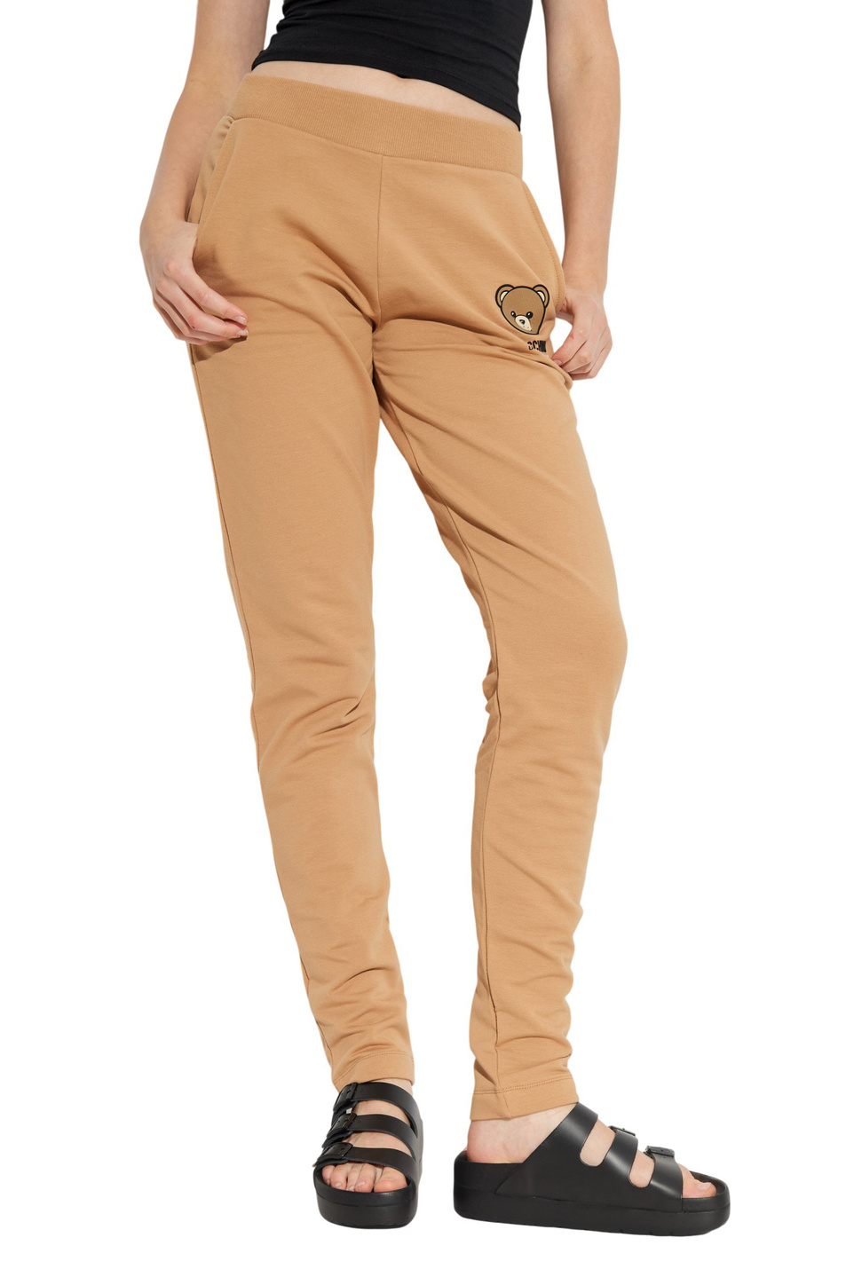 Женский Moschino Брюки из эластичного хлопка с логотипом (цвет ), артикул A6805-4413 | Фото 3