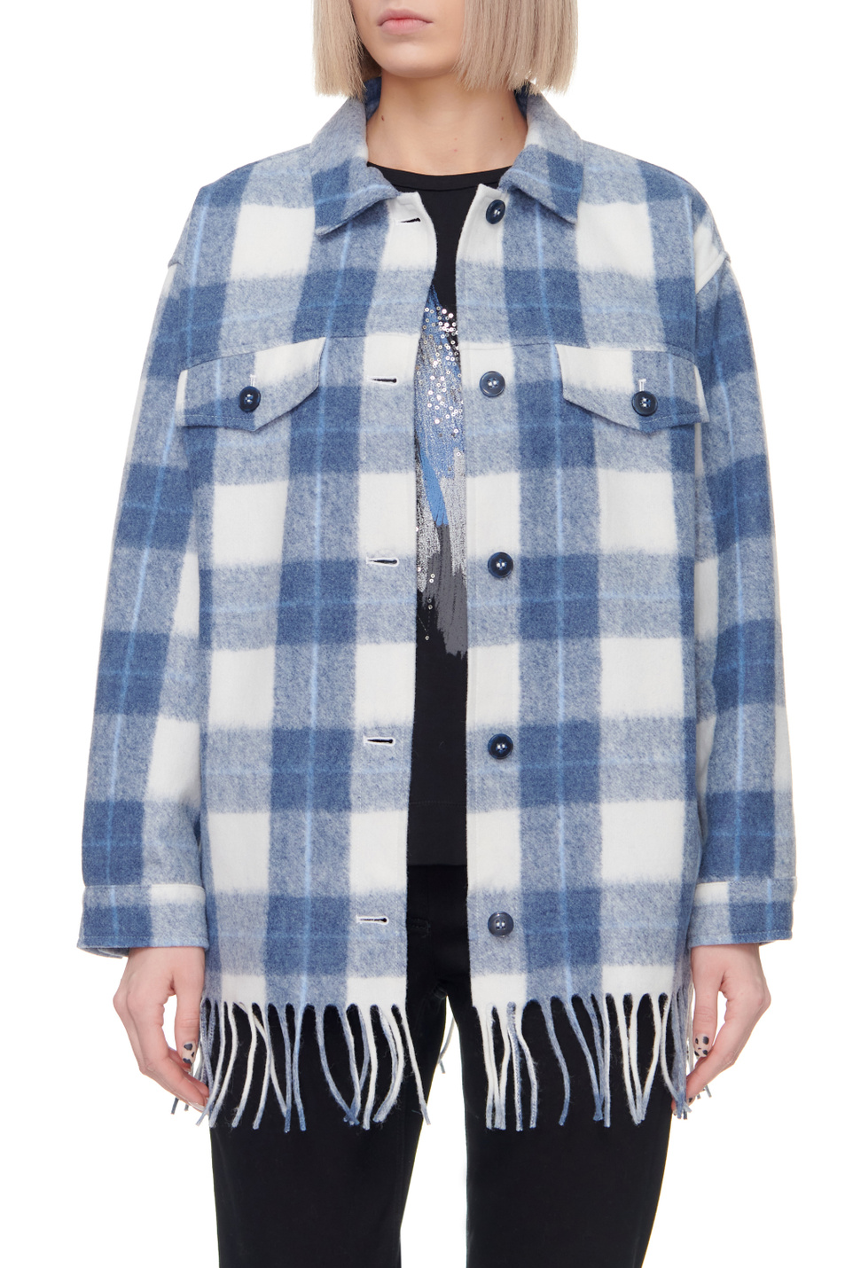 Женский Gerry Weber Куртка-рубашка с принтом и бахромой (цвет ), артикул 630037-31234 | Фото 4