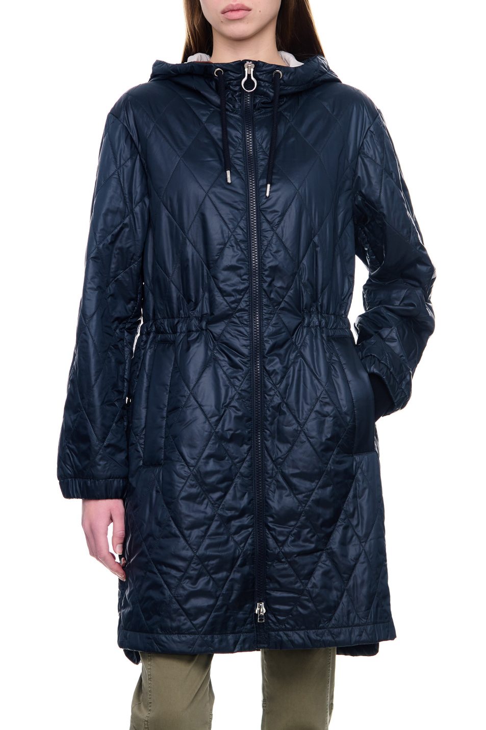 Женский Gerry Weber Стеганая куртка на молнии с капюшоном (цвет ), артикул 150217-31182 | Фото 4