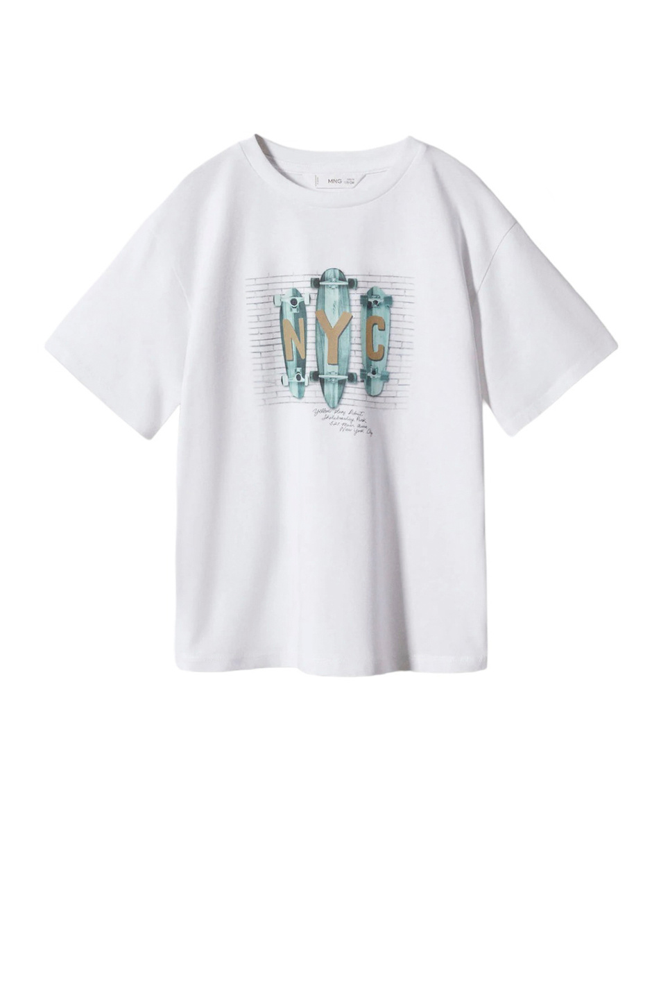 Мальчикам Mango Kids Футболка WHEELS из натурального хлопка с принтом (цвет ), артикул 57003269 | Фото 1