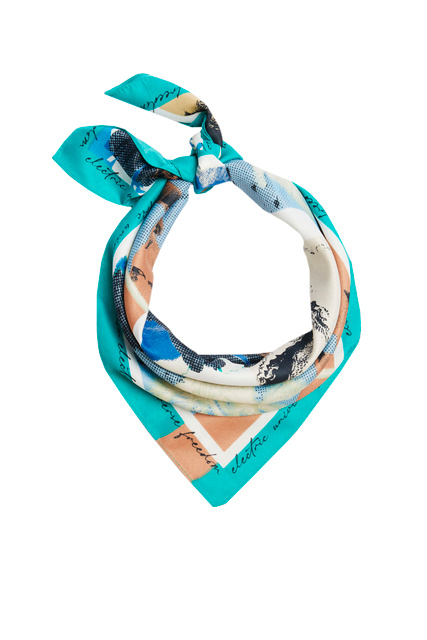 Квадратный шейный платок с принтом|Основной цвет:Мультиколор|Артикул:195707 | Фото 2
