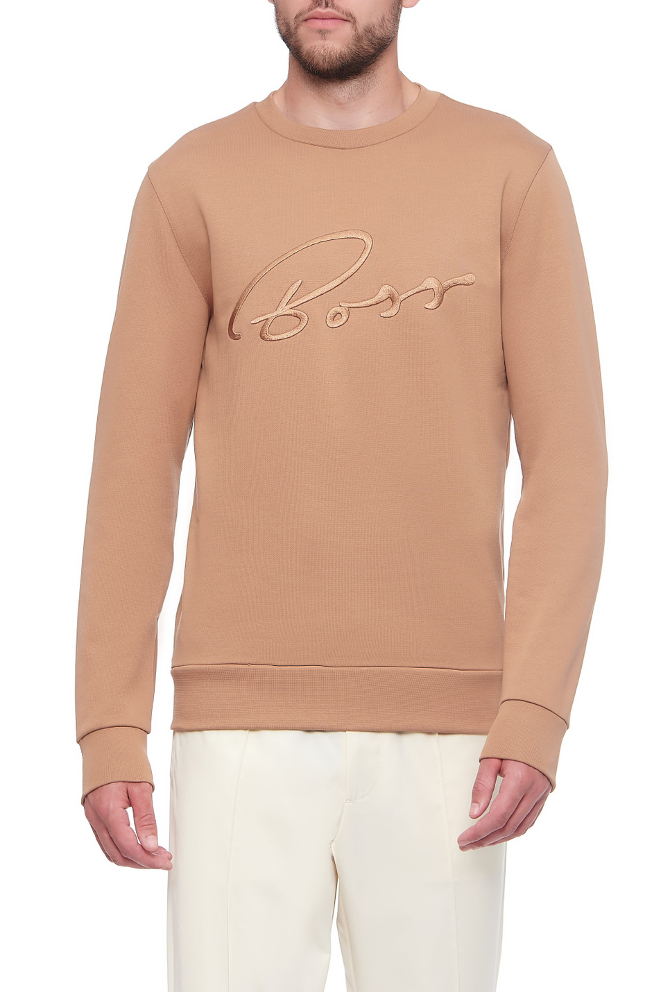 Мужской BOSS Свитшот из натурального хлопка с вышитым логотипом (цвет ), артикул 50458160 | Фото 1