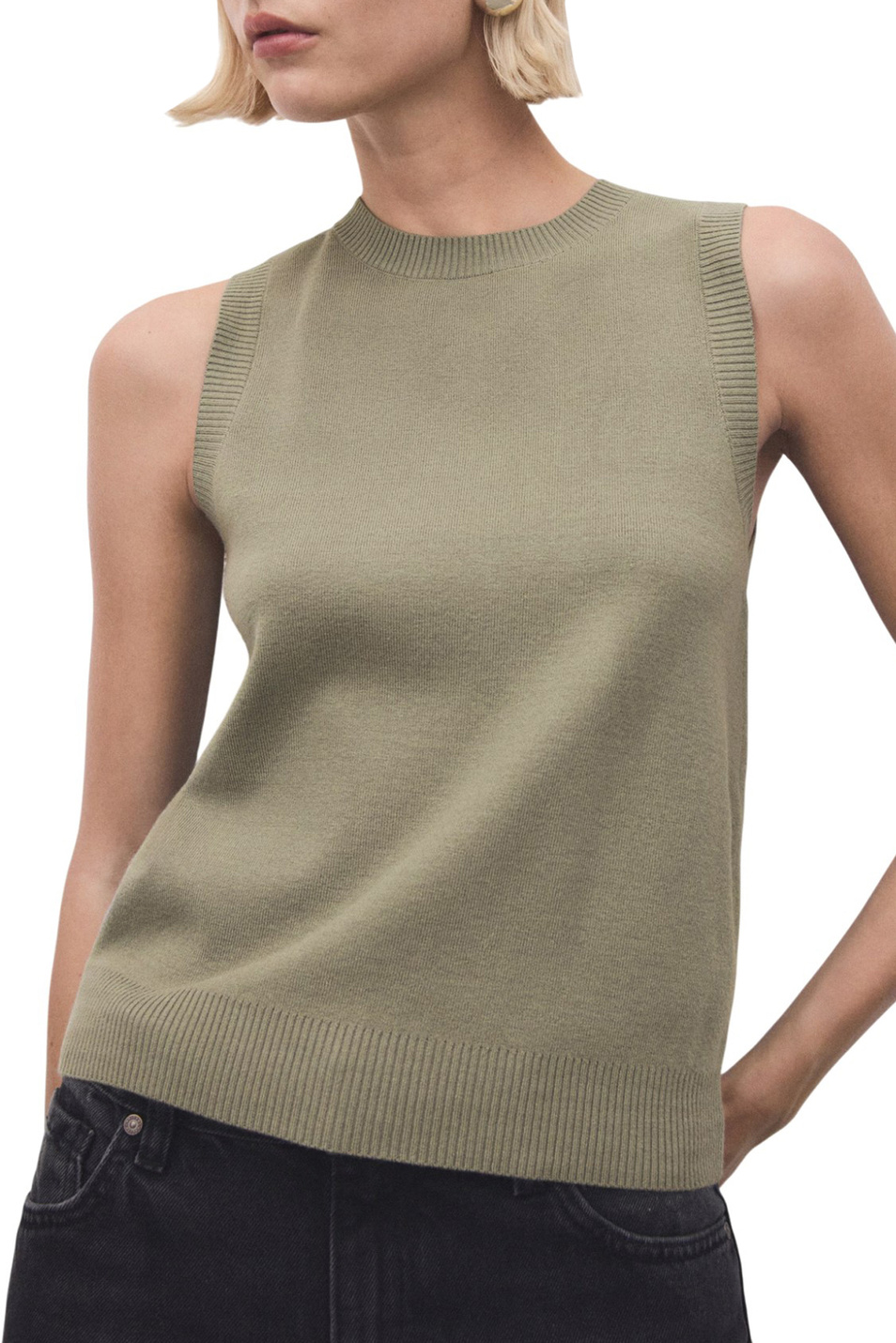 Женский Mango Топ TOPO однотонный (цвет ), артикул 17087793 | Фото 3