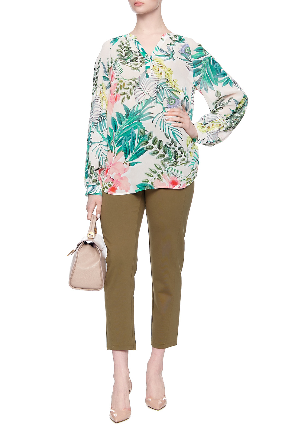 Женский Gerry Weber Блузка из вискозы с V-образным вырезом (цвет ), артикул 560043-31555 | Фото 2