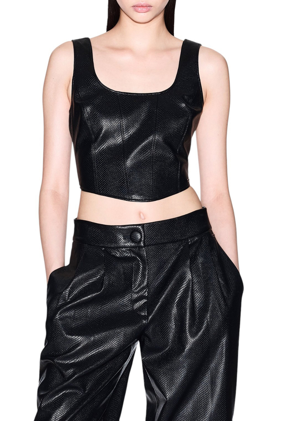 Женский Armani Exchange Топ из искусственной кожи (цвет ), артикул XW001260-AF16199 | Фото 3
