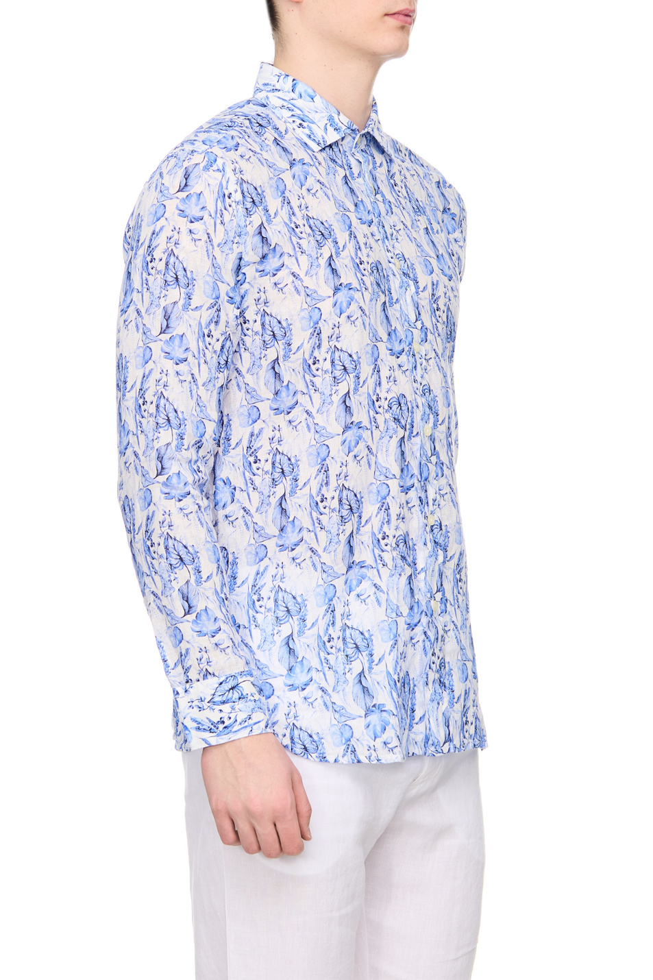 Мужской 120% Lino Рубашка из чистого льна с принтом (цвет ), артикул Y0M1311000G168100 | Фото 3
