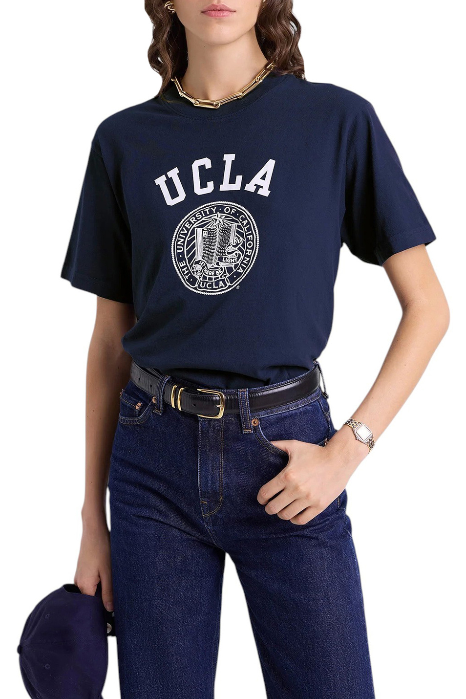 Женский Sporty & Rich Футболка UCLA Crest из хлопка с логотипом (цвет ), артикул TO043615639BL106 | Фото 3