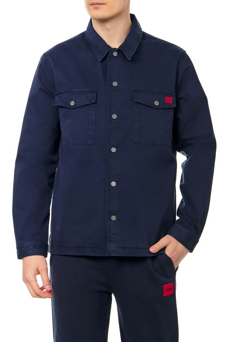 Мужской HUGO Рубашка оверсайз с лого на кармане (цвет ), артикул 50468631 | Фото 1
