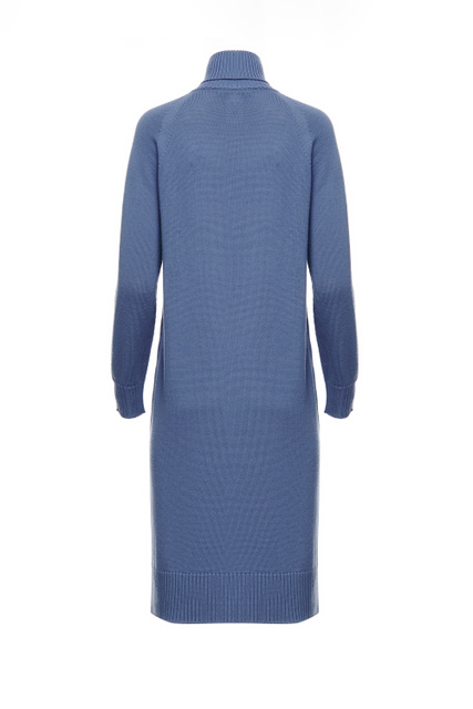 Платье LINFA из шерсти с высоким воротником|Основной цвет:Синий|Артикул:33260126 | Фото 2