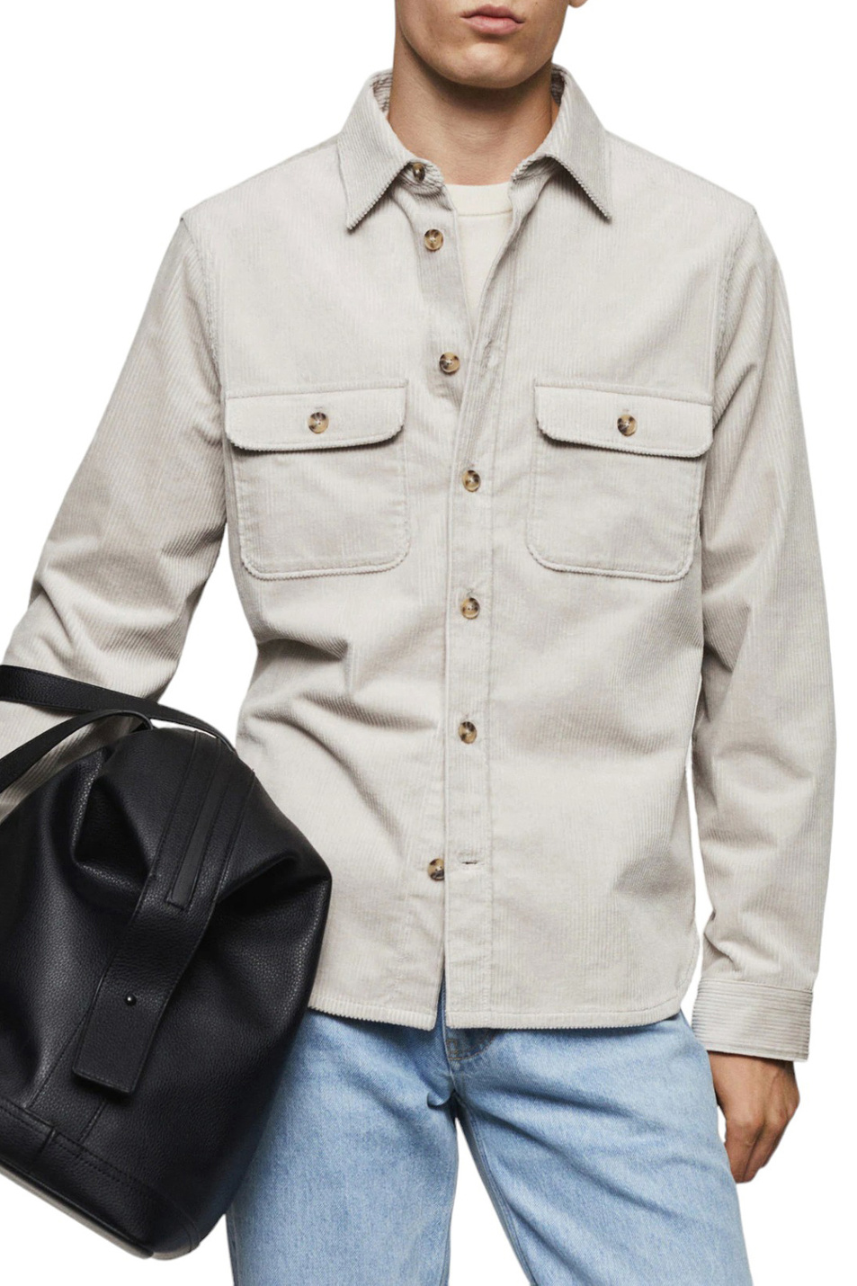 Мужской Mango Man Рубашка вельветовая BAKU с карманами (цвет ), артикул 57077709 | Фото 3