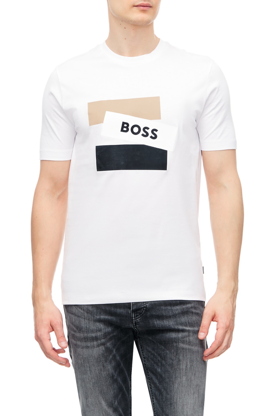 Мужской BOSS Футболка из натурального хлопка с логотипом (цвет ), артикул 50482112 | Фото 1