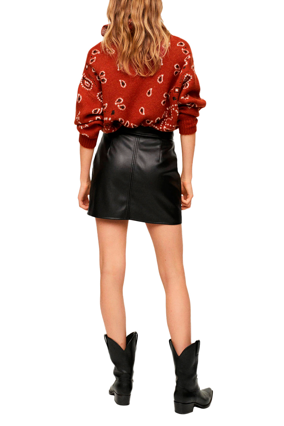 Юбка MARY из искусственной кожи|Основной цвет:Черный Женский Mango Юбка MARY из искусственной кожи (цвет ), артикул 17075921 | Фото 3