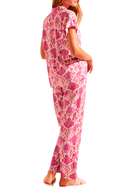 Пижама в рубашечном стиле с принтом|Основной цвет:Розовый|Артикул:3134845 | Фото 2