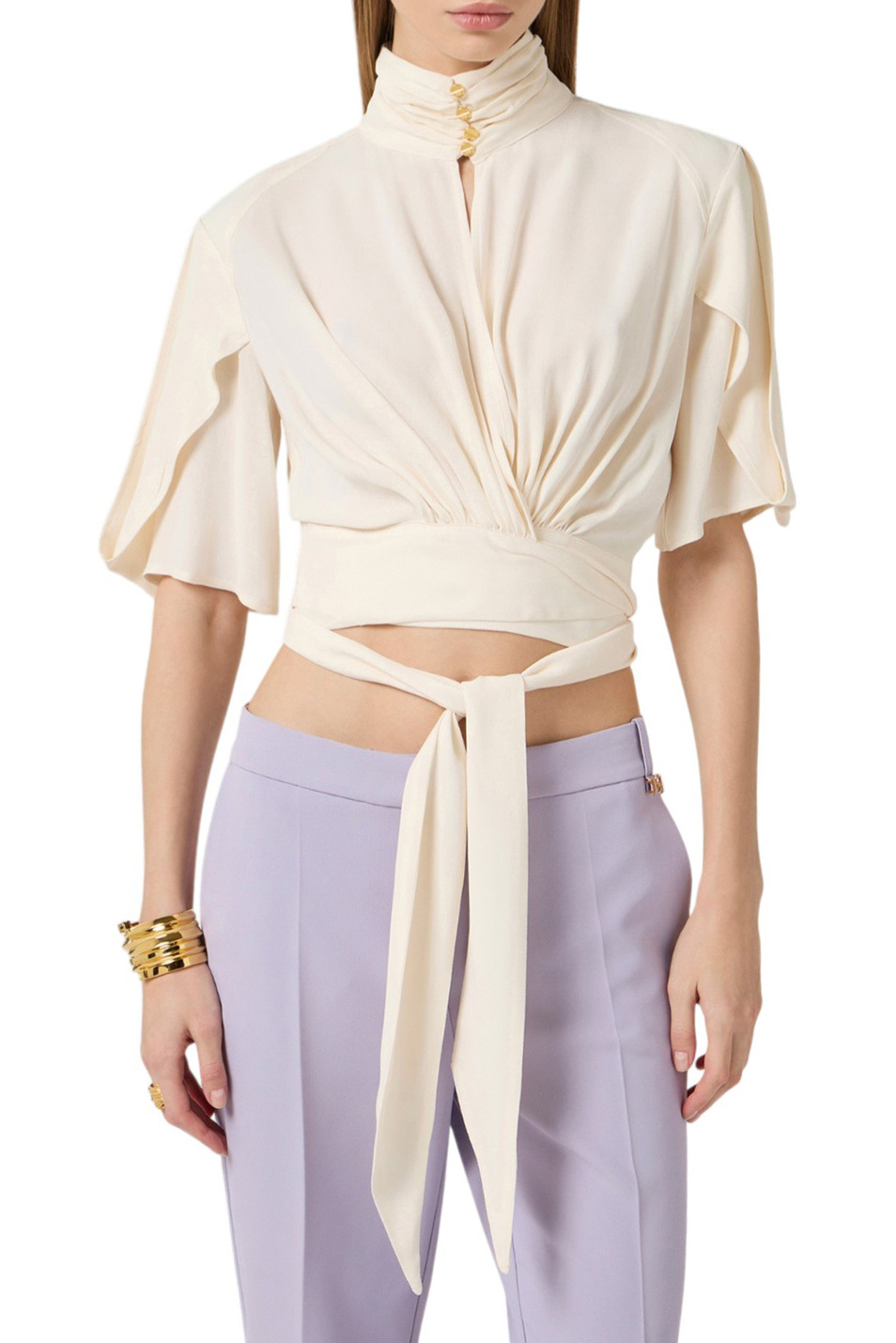 Женский Elisabetta Franchi Блузка из струящейся вискозы (цвет ), артикул CA15862E2 | Фото 3