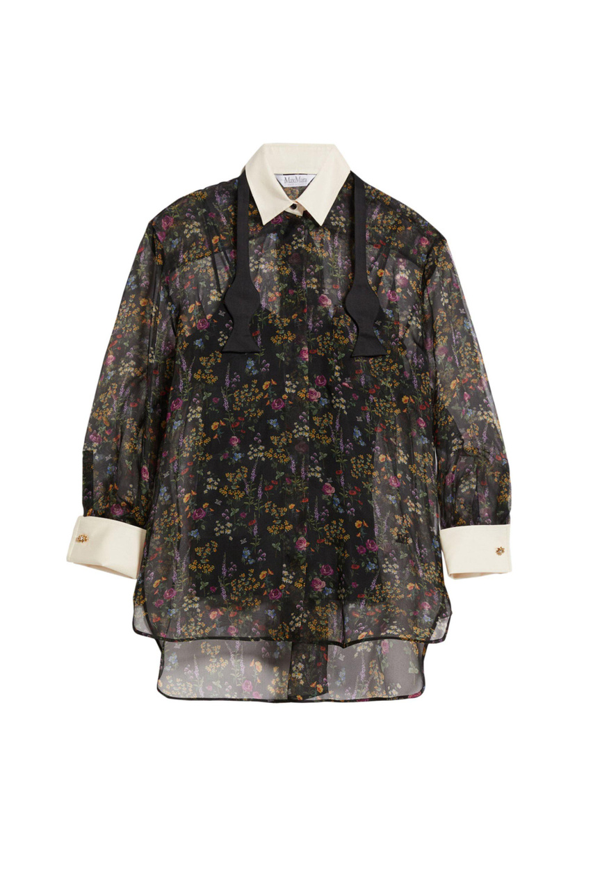 Блузка MAROCCO из шелка и хлопка|Основной цвет:Черный|Артикул:2411261021 | Фото 1