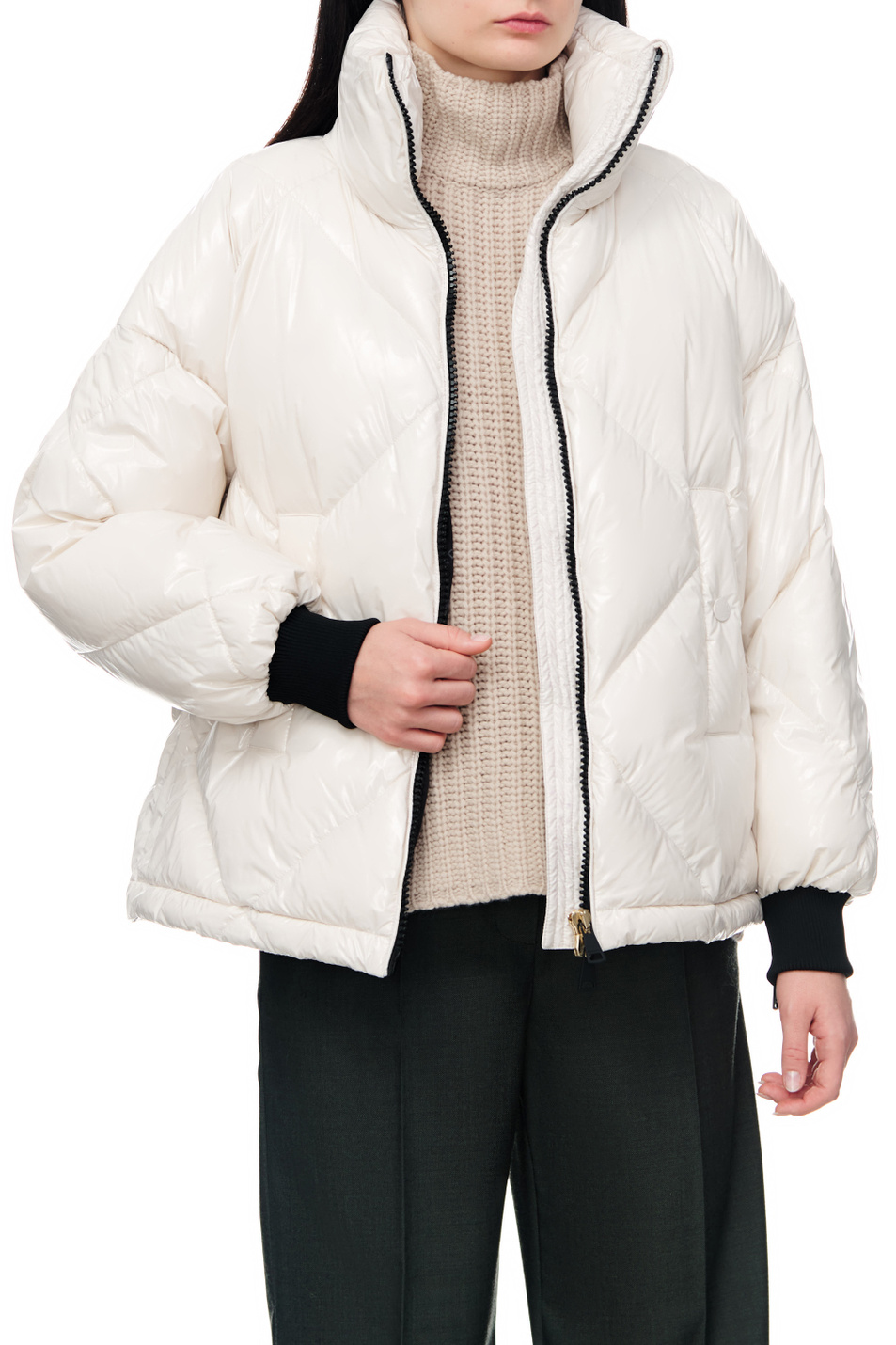 Женский Weekend Max Mara Куртка ERNESTA с контрастными манжетами и молнией (цвет ), артикул 54860423 | Фото 5