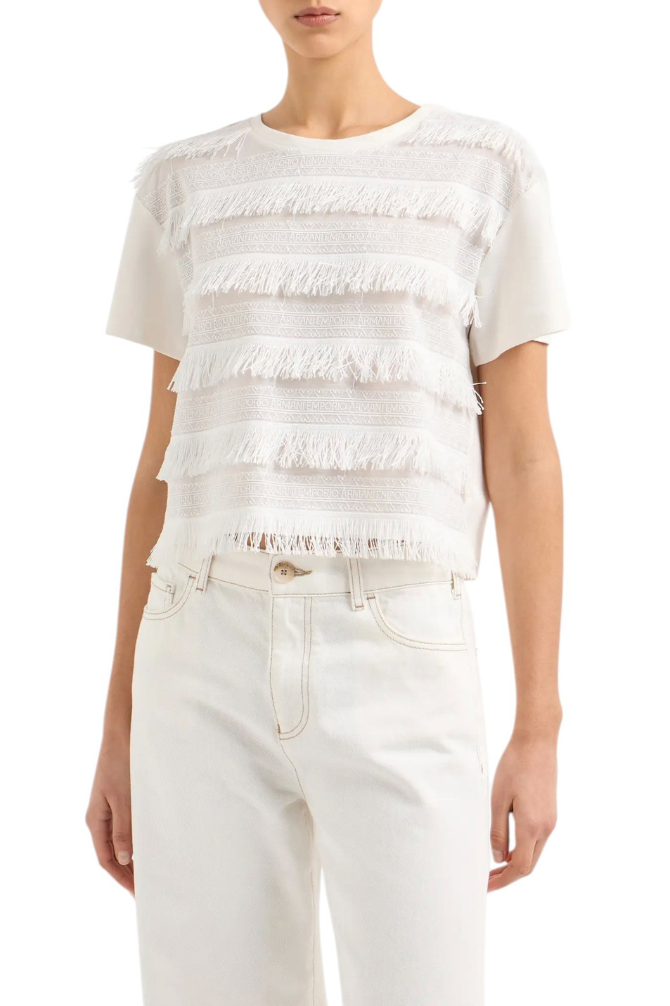 Женский Emporio Armani Футболка из хлопка (цвет ), артикул EW001518-AF12545 | Фото 3