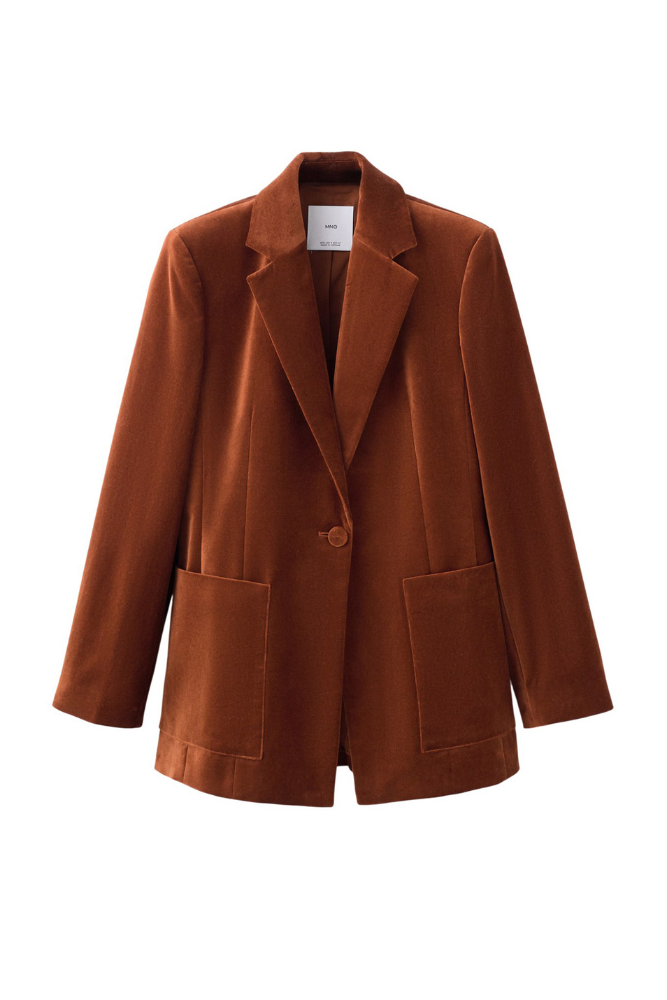 Пиджак VELVETON бархатный|Основной цвет:Коричневый Женский Mango Пиджак VELVETON бархатный (цвет ), артикул 17068285 | Фото 1