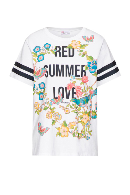 Футболка с принтом "Red Summer Love"|Основной цвет:Мультиколор|Артикул:XR0MG13X6GM | Фото 1