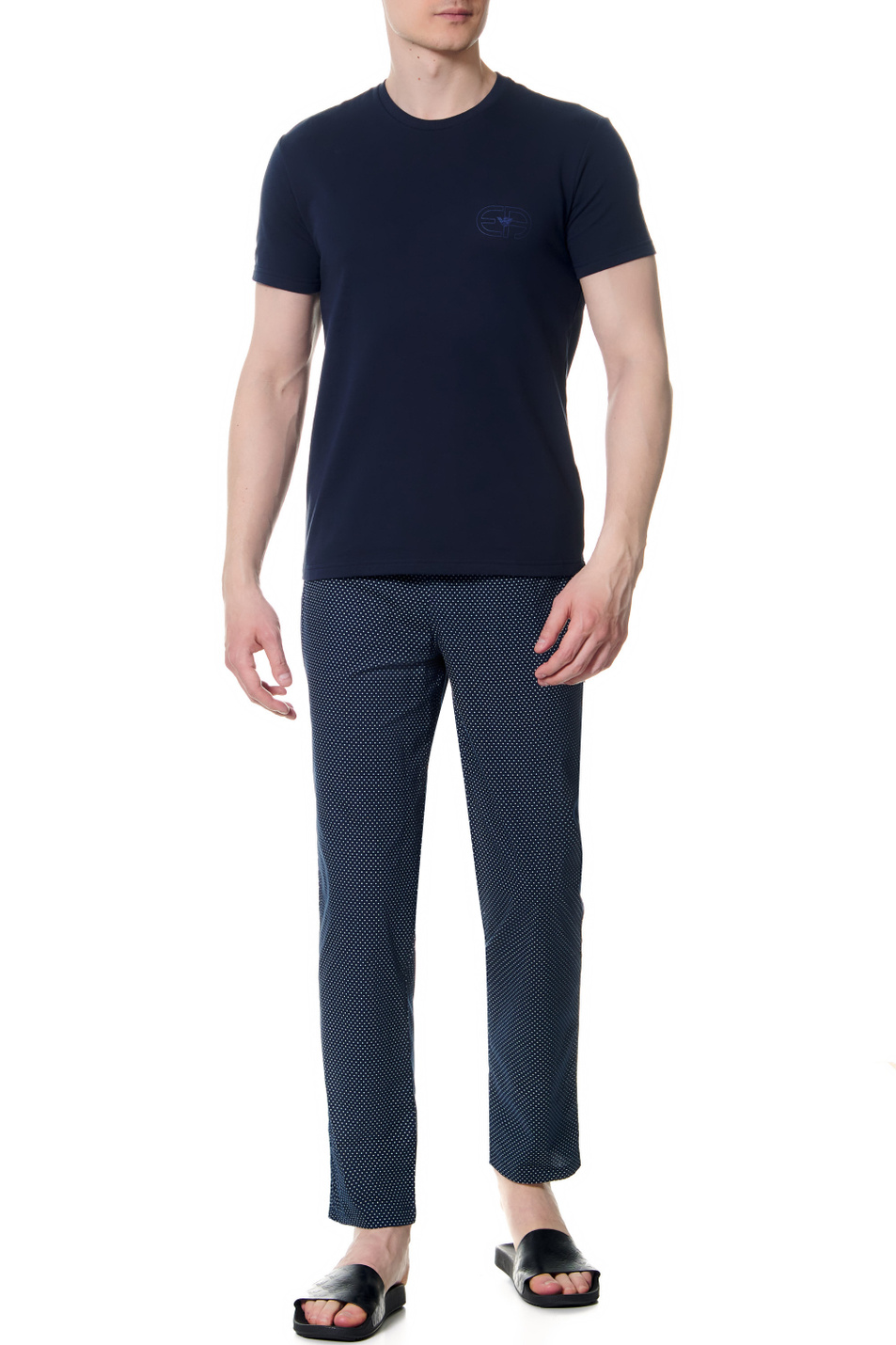 Мужской Emporio Armani Футболка из смесового хлопка с лого на груди (цвет ), артикул 110853-2R566 | Фото 2