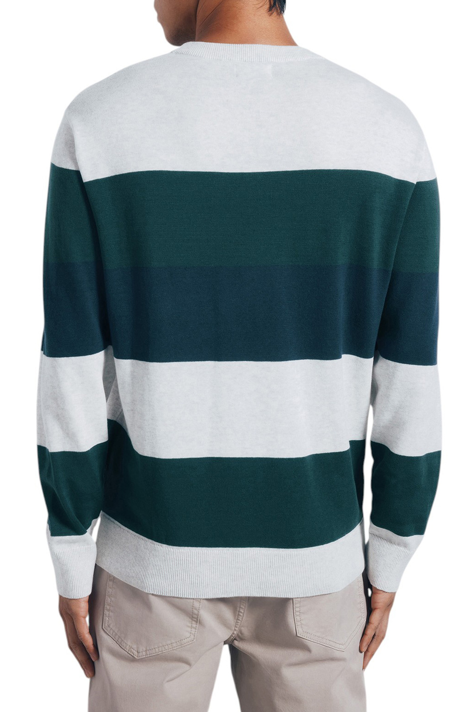 Джемпер из натурального хлопка|Основной цвет:Зеленый Мужской Springfield Джемпер из натурального хлопка (цвет ), артикул 1402513 | Фото 3