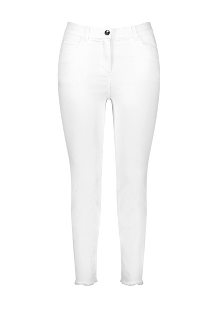 Укороченные однотонные джинсы|Основной цвет:Белый|Артикул:820015-21453 | Фото 1