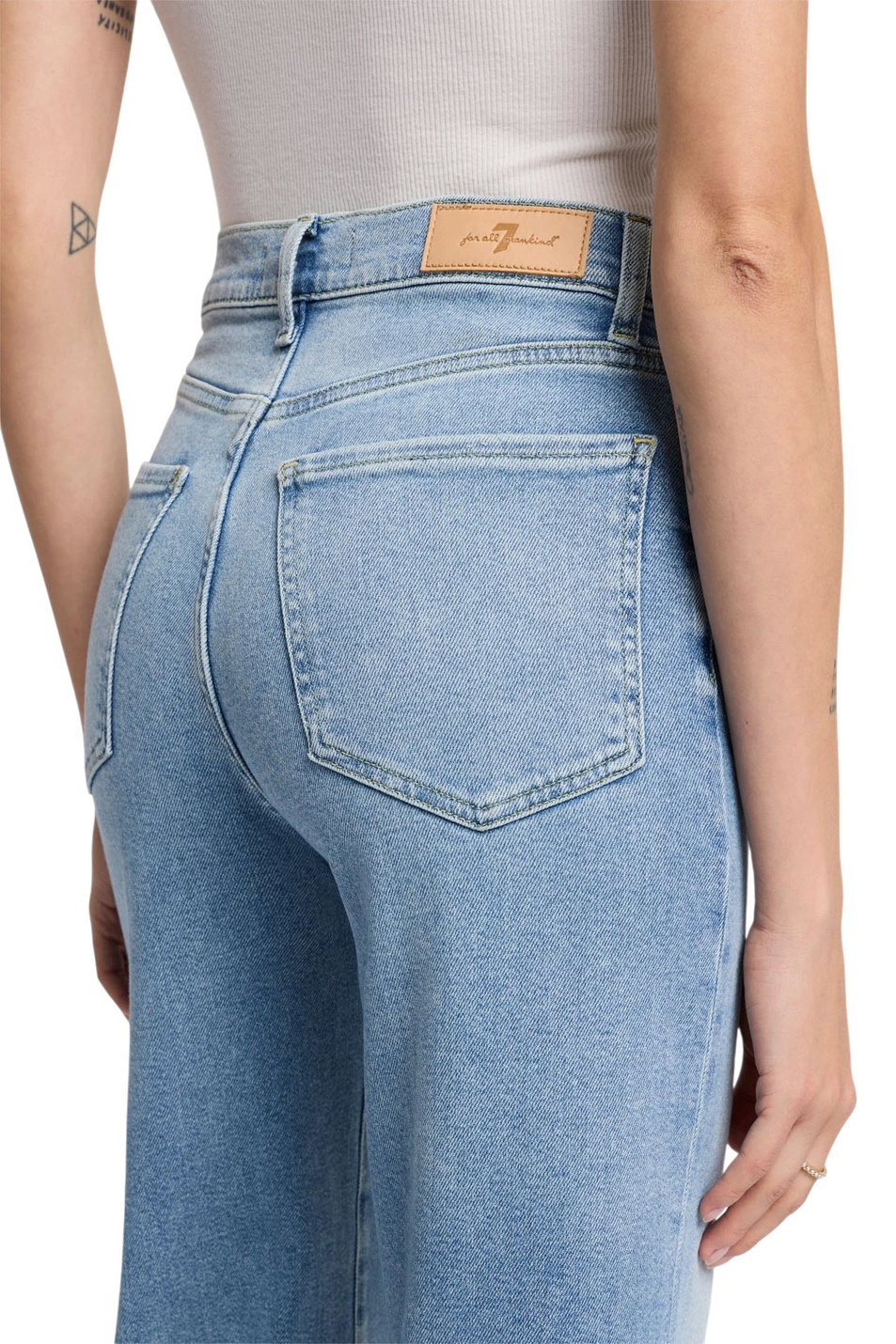 Джинсы из эластичного хлопка|Основной цвет:Голубой Женский 7 for all Mankind Джинсы из эластичного хлопка (цвет ), артикул 7U485120 | Фото 5