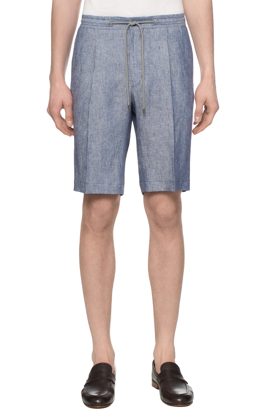 Шорты из льна|Основной цвет:Голубой Мужской Corneliani Шорты из льна (цвет ), артикул 274L20-2714159 | Фото 4