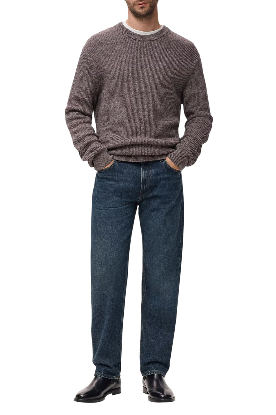 Мужской Mango Man Джемпер AZORES из хлопка (цвет ), артикул 17005978 | Фото 2