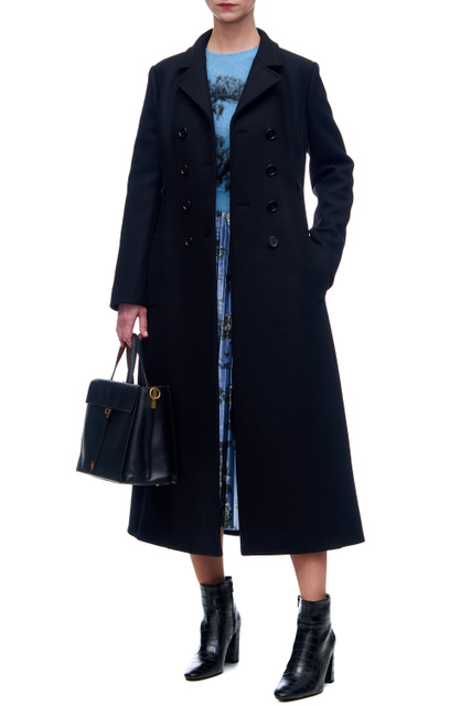 Пальто из смесовой шерсти с добавлением кашемира|Основной цвет:Черный|Артикул:WR0CAD80497 | Фото 2