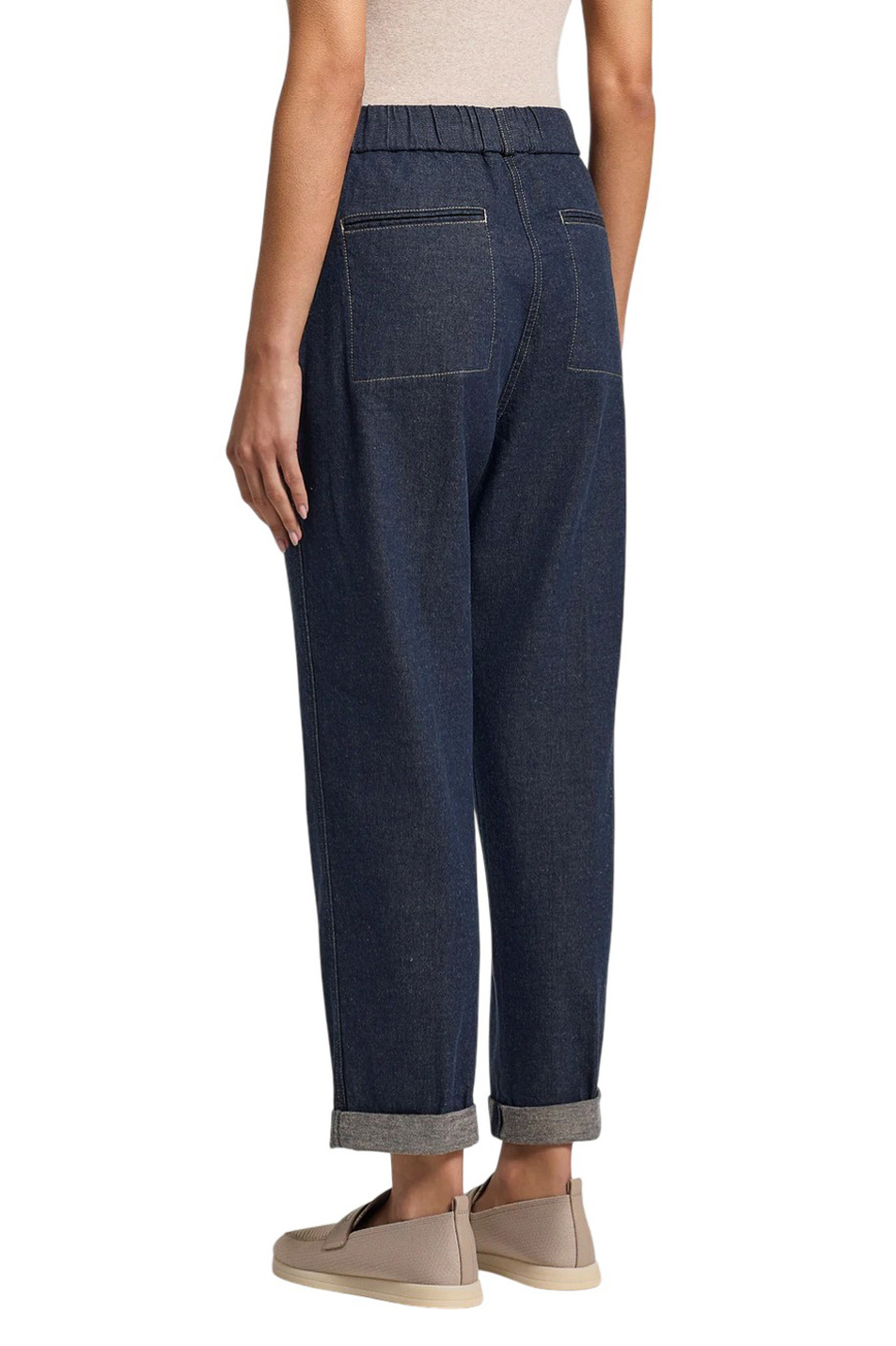 Женский Peserico Джинсы из эластичной смеси хлопка и льна (цвет ), артикул P04987L12-07934 | Фото 5