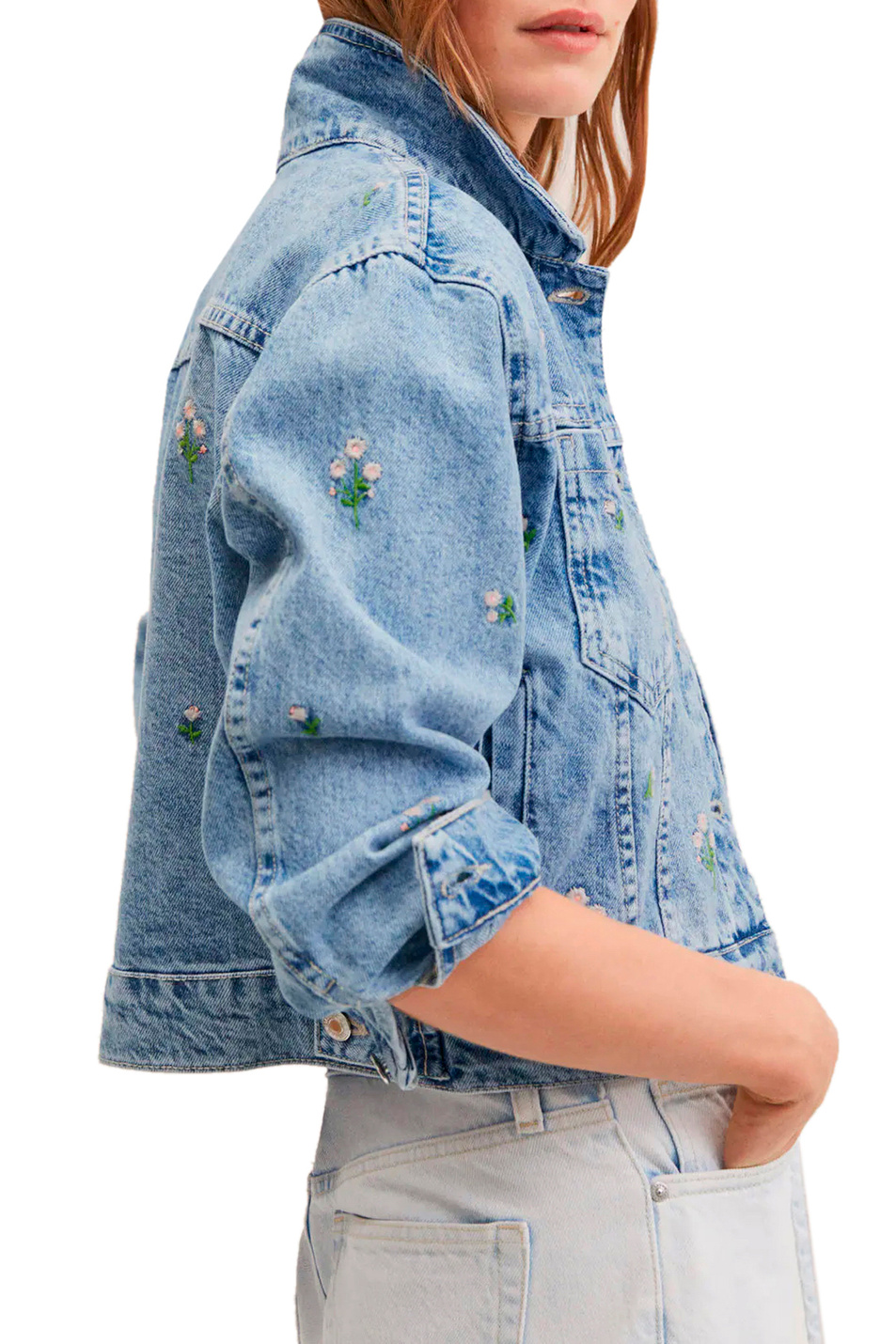 Женский Mango Джинсовая куртка DAISY с вышивкой (цвет ), артикул 27086326 | Фото 3