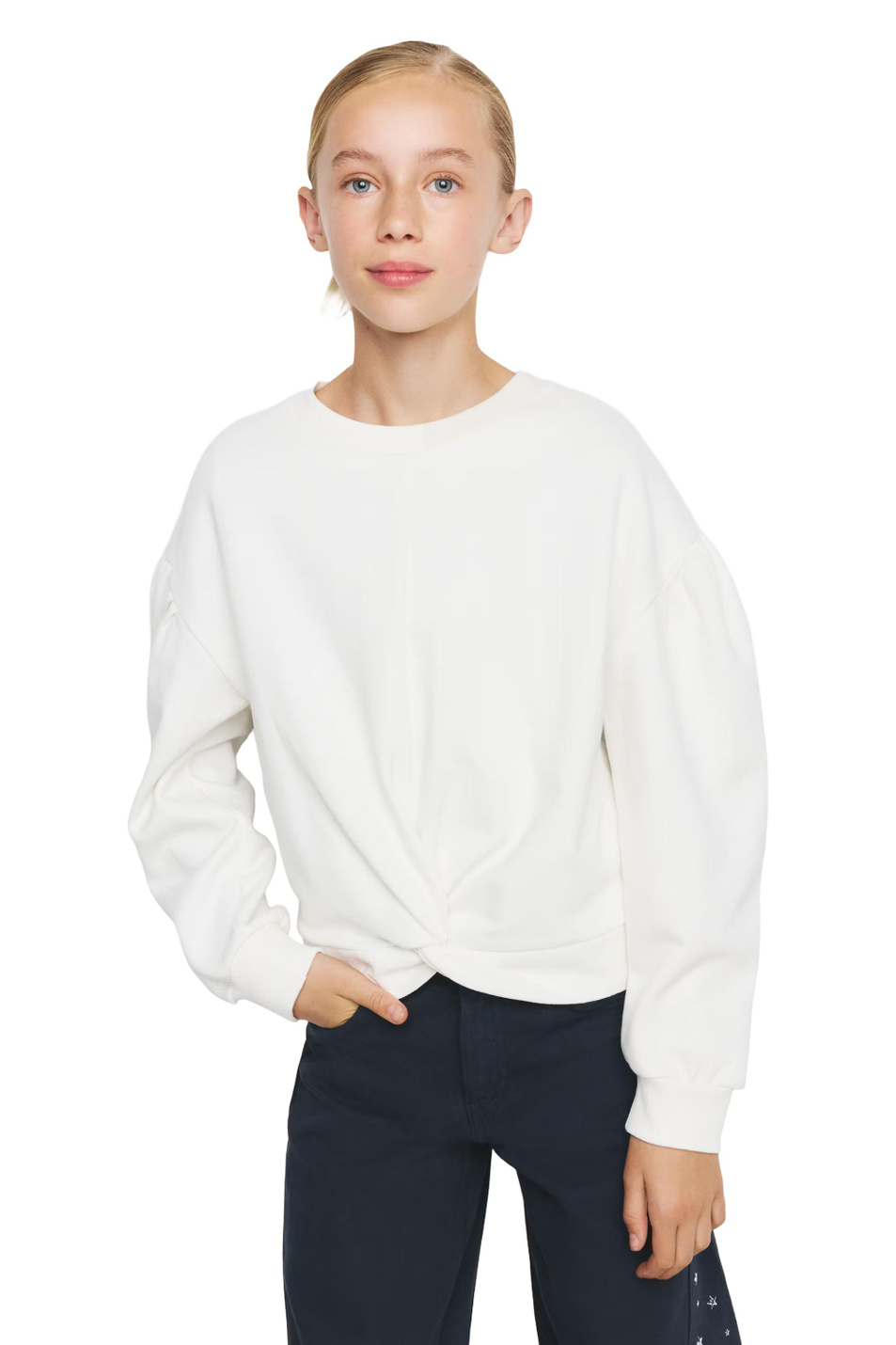 Девочкам Mango Kids Свитшот KNOT из хлопка (цвет ), артикул 37023308 | Фото 4