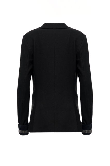 Пиджак из смесовой шерсти|Основной цвет:Черный|Артикул:GCD222W202 | Фото 2