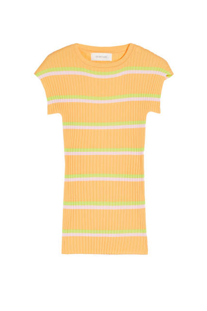 Хлопковая футболка LANOSO в полоску|Основной цвет:Горчичный|Артикул:2323610731 | Фото 1