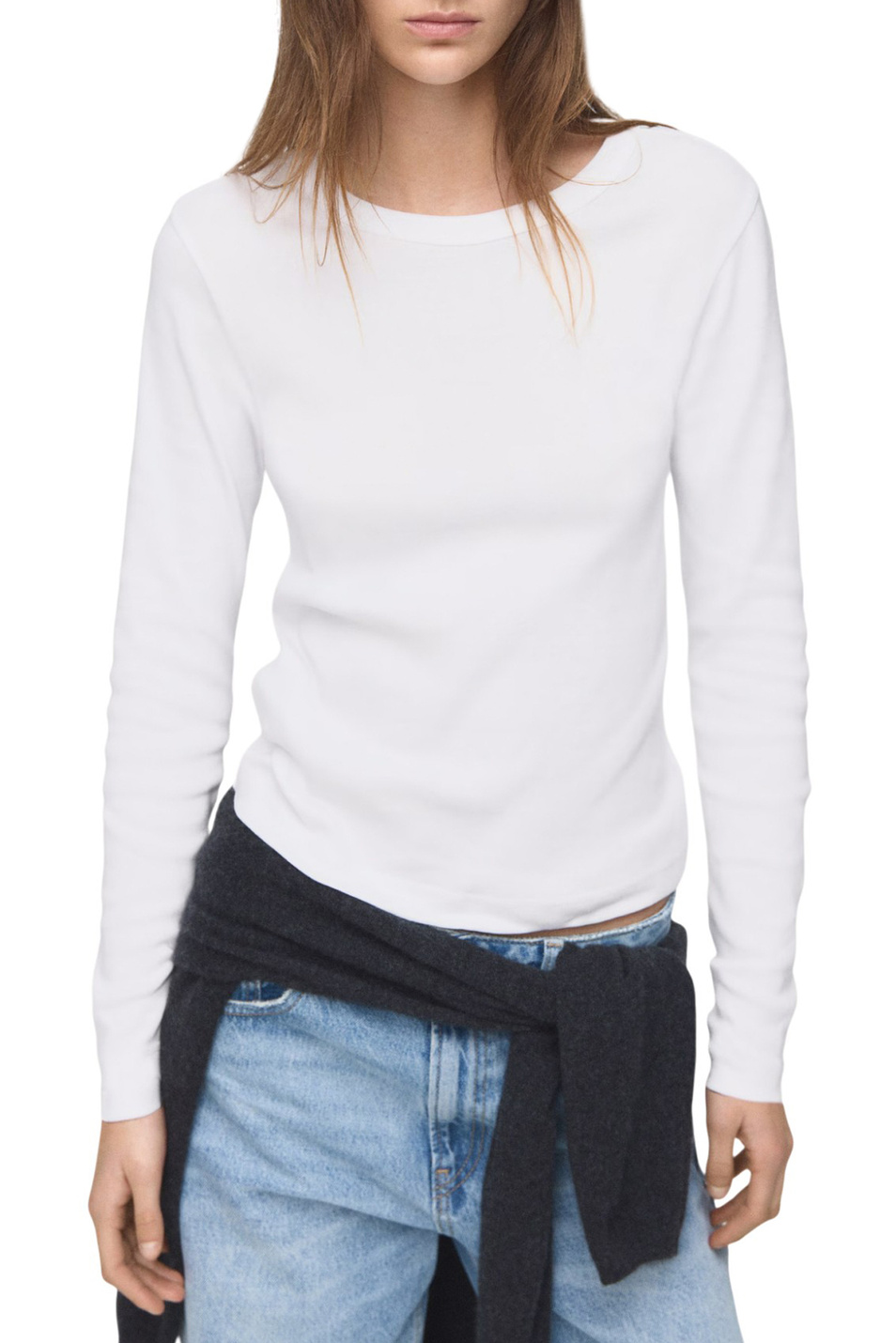 Женский Mango Лонгслив ENI из натурального хлопка (цвет ), артикул 27001352 | Фото 3