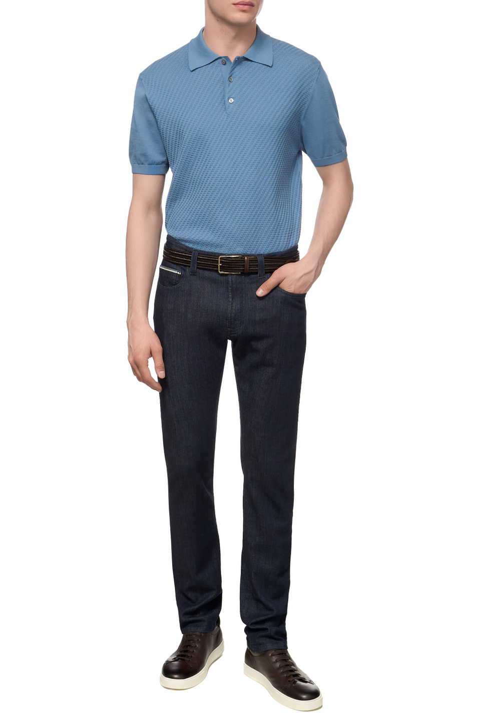 Мужской Canali Поло из хлопка и шелка (цвет ), артикул C0127MK02466 | Фото 3