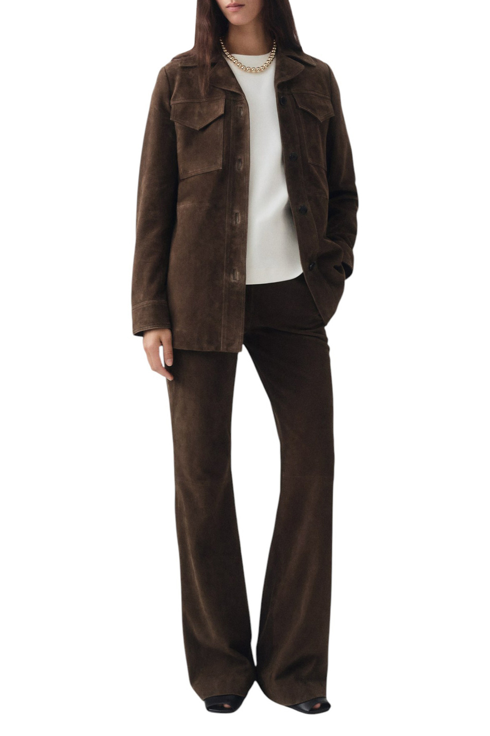 Женский Mango Брюки MONTE расклешенные из замши (цвет ), артикул 17066344 | Фото 2