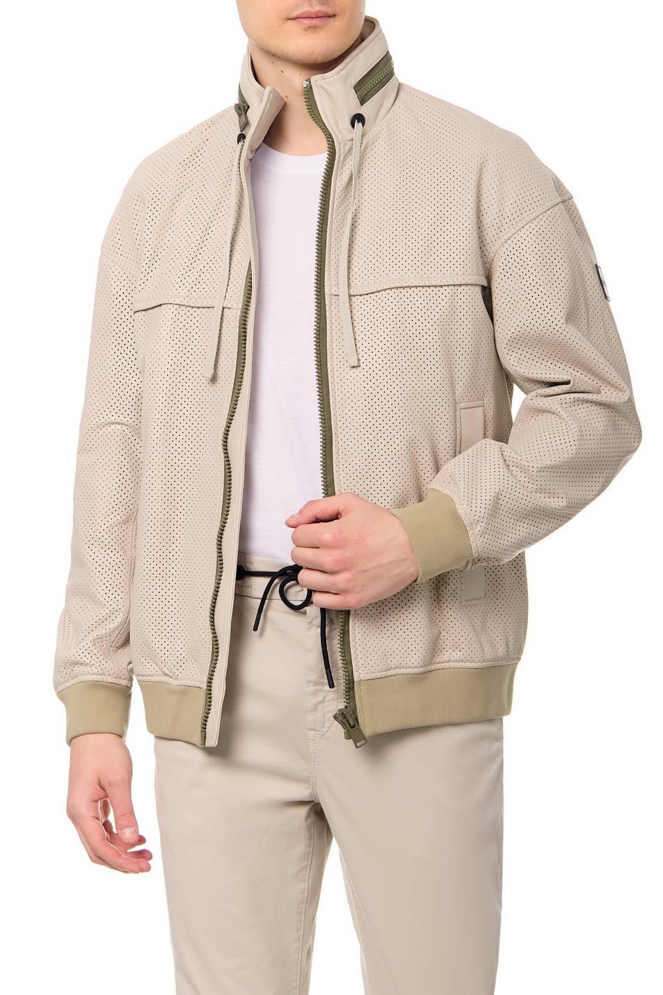 BOSS Куртка из кожи с текстильными манжетами (цвет ), артикул 50466277 | Фото 3