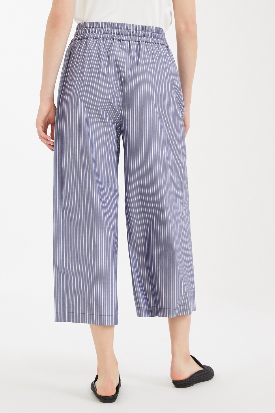 Женский Weekend Max Mara Брюки-кюлоты из натурального хлопка DURANTE (цвет синий), артикул 51310701 | Фото 6
