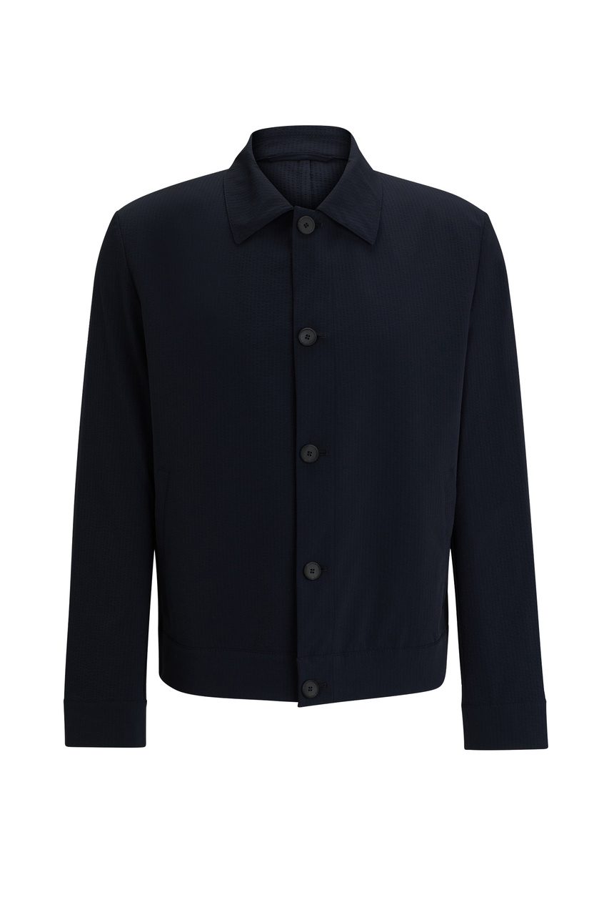 Куртка-рубашка прямого кроя|Основной цвет:Синий|Артикул:50514109 | Фото 1