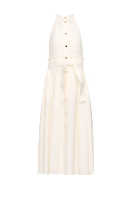 Платье с поясом|Основной цвет:Кремовый|Артикул:CA3348T2508 | Фото 1