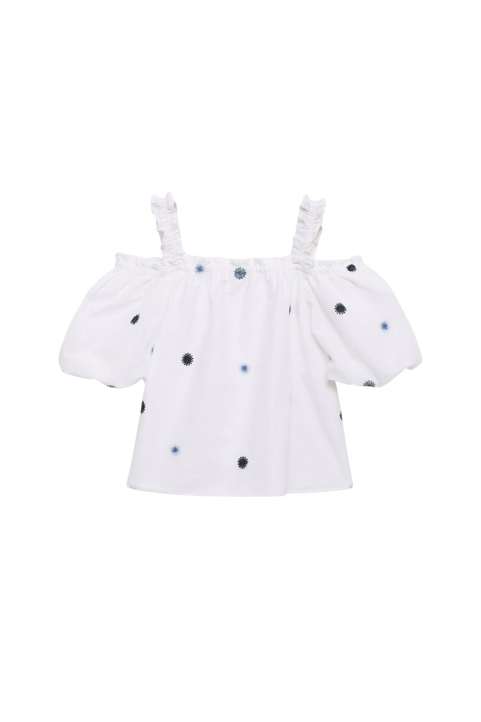Девочкам Mango Kids Блузка POWER из хлопка с вышивкой (цвет ), артикул 87095944 | Фото 1