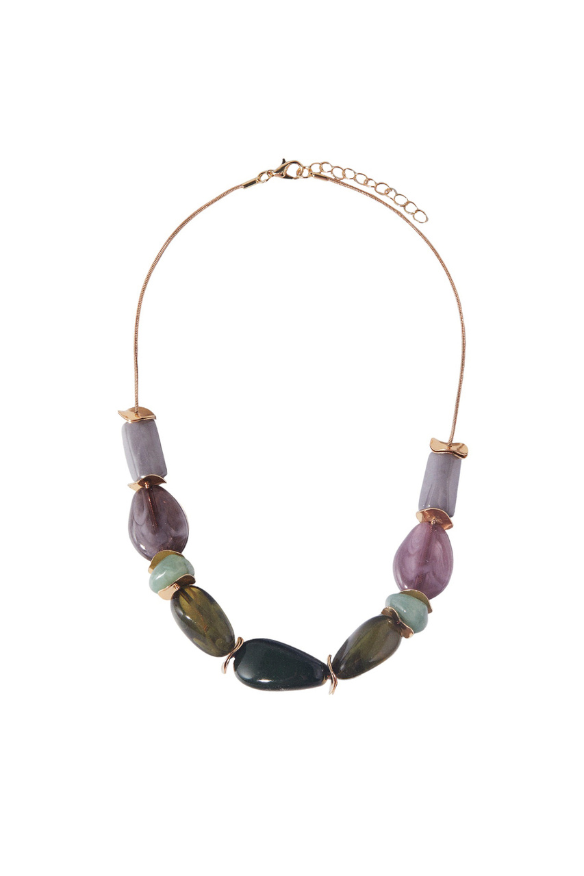 Ожерелье разноцветное с камнем|Основной цвет:Разноцветный|Артикул:217446 | Фото 1