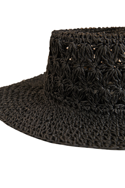 Плетеная шляпа|Основной цвет:Черный|Артикул:4385612 | Фото 2