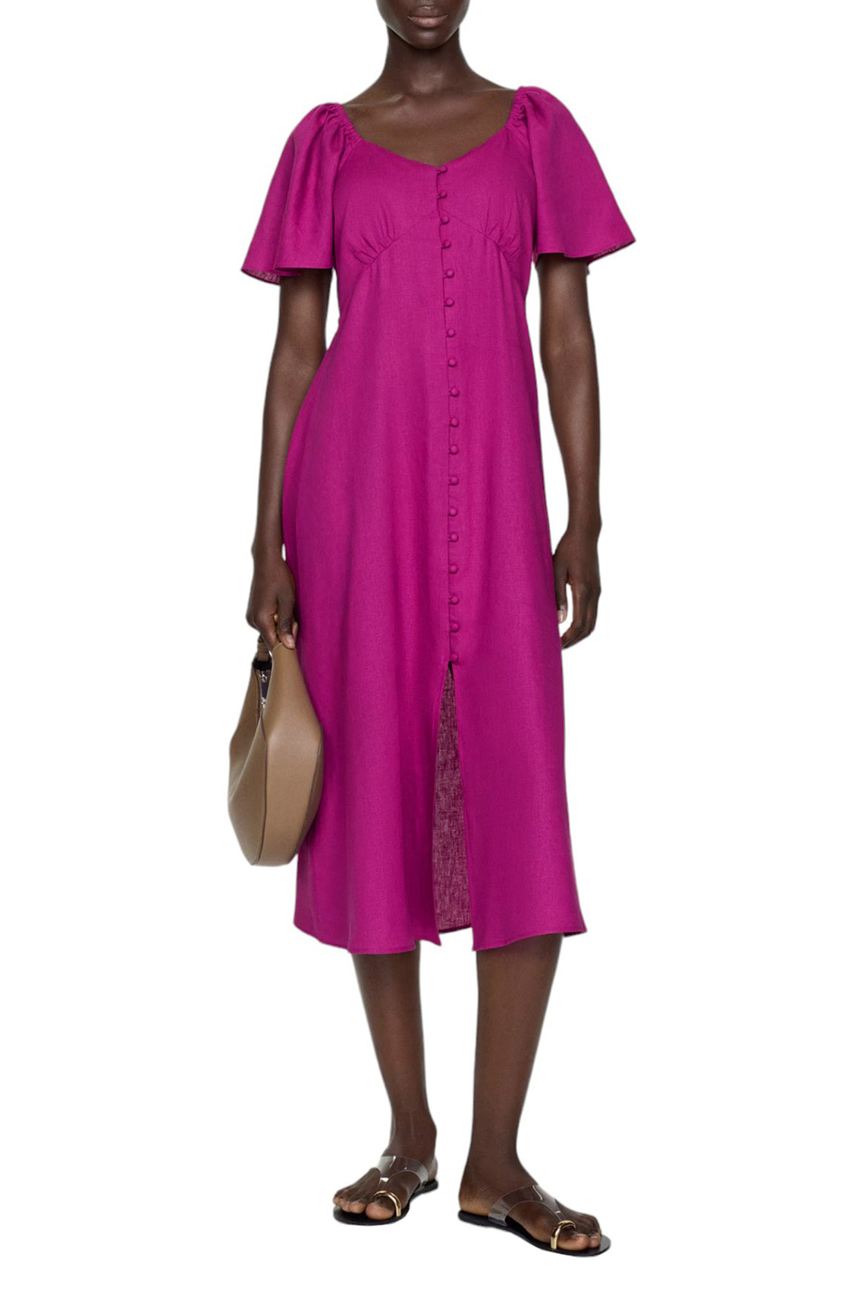 Женский Mango Платье RED3 из смесового льна (цвет ), артикул 67017115 | Фото 2