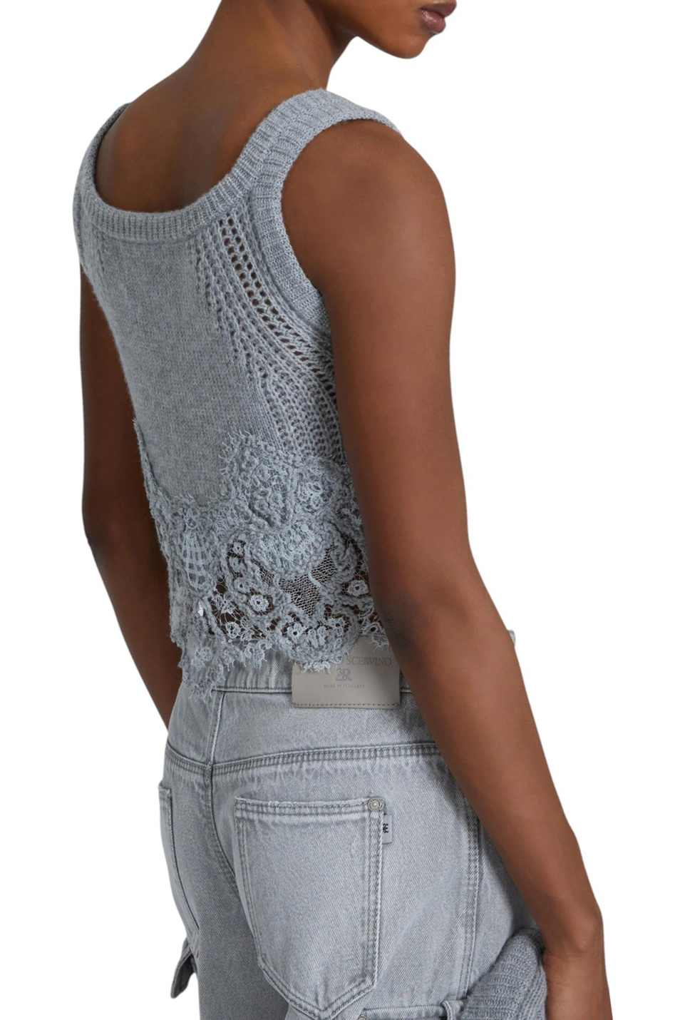 Женский ERMANNO SCERVINO Топ из кашемира (цвет ), артикул D475L305APKFX | Фото 4