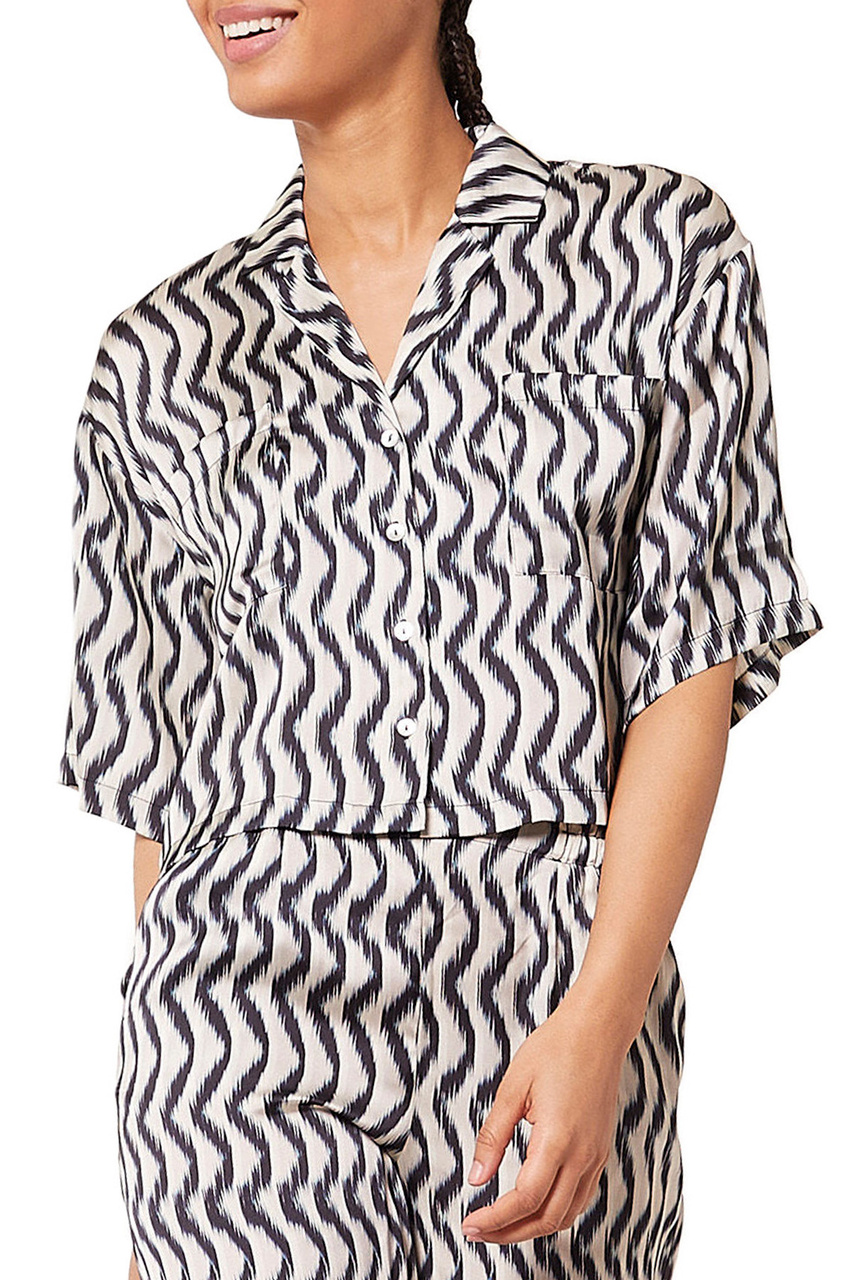 Короткая рубашка RENI с принтом|Основной цвет:Разноцветный|Артикул:6534255 | Фото 1