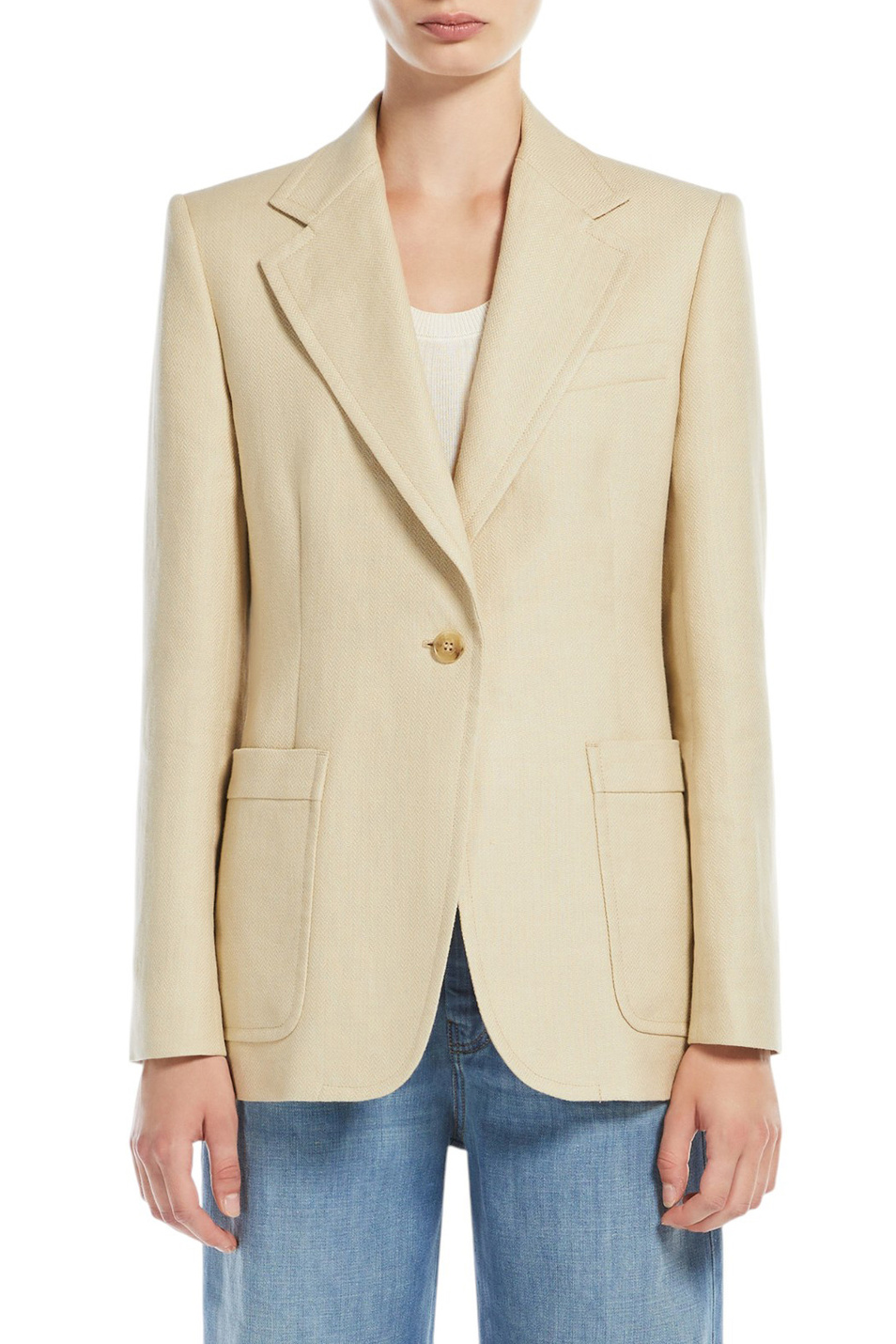 Женский Weekend Max Mara Пиджак GALLI из хлопка и льна (цвет ), артикул 2515041032 | Фото 3