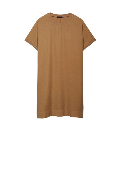Платье с короткими рукавами|Основной цвет:Коричневый|Артикул:196425 | Фото 1